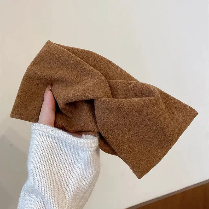 ZenWeave Wide Cotton Stretch Bandage Headband Elastic Solid Color Hair Accessory For Sports And Everyday Wear