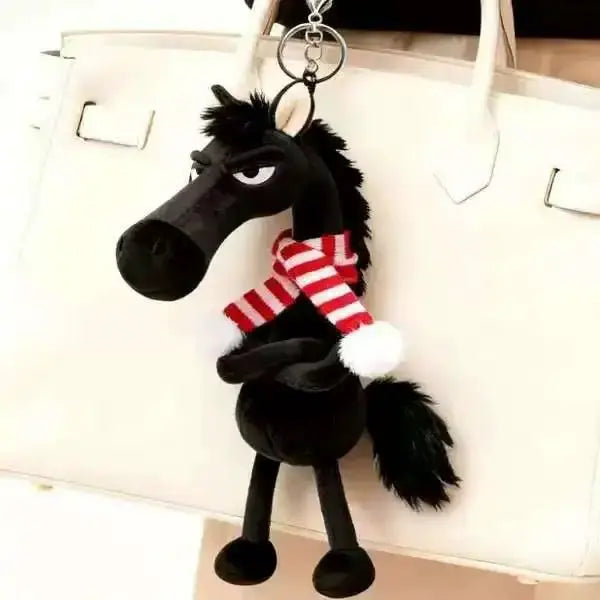 Plush Arrogance Pony Keychain For Women Bag Pendant Decor Cute Plush Horse Car Keychain Party Gift Accessory