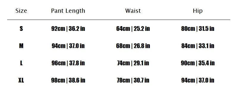 Simples Market women's fleece-lined leggings size chart with S–XL, showing pant length, waist and hip measurements.