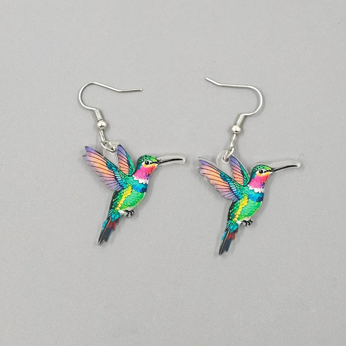 Cross Border Spring Festival Colorful Bird Acrylic Earrings Europe America 2024 Hot Selling Fashion Retro Jewelry