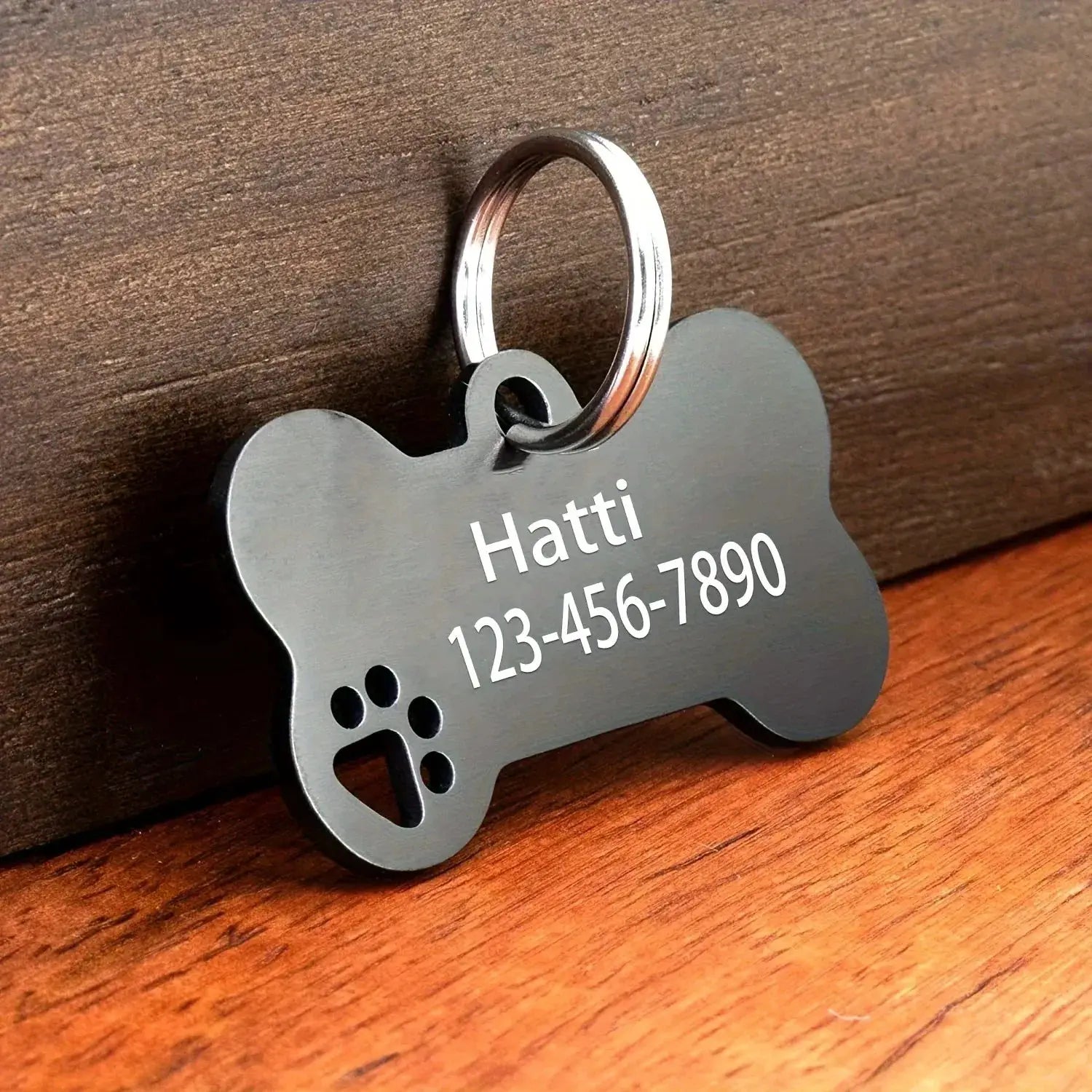 Personalized Engraved Dog And Cat Tag Bone Shaped Pendant With Name And Phone Number For Custom Pet Identification