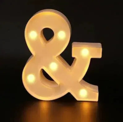Ampersand letter lamp with warm LED lights, decorative night light for home, weddings, birthdays