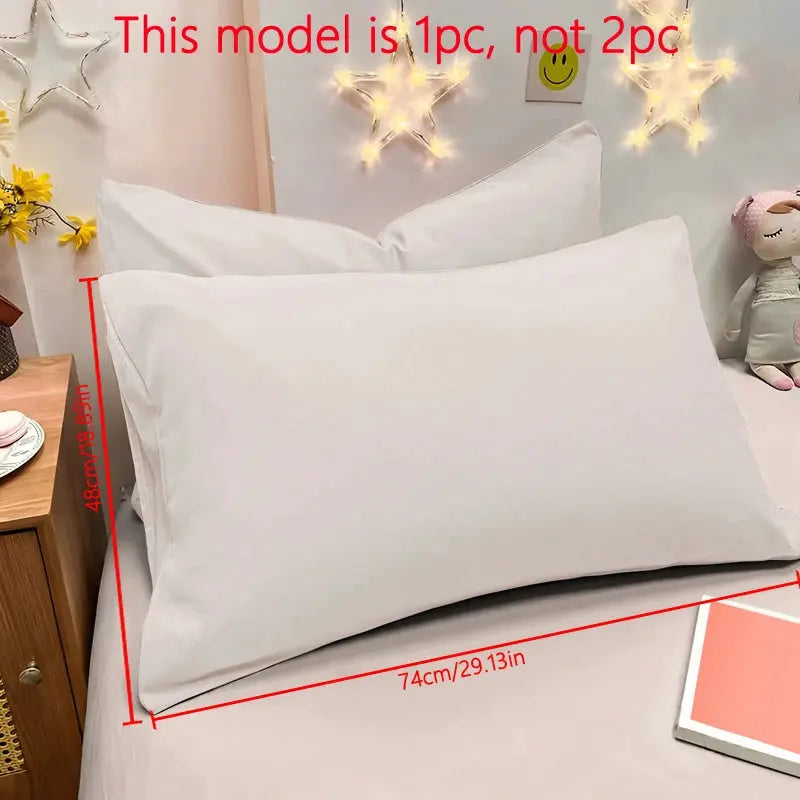 Pillowcase, matte white solid color, 1 piece for bedroom bedding
