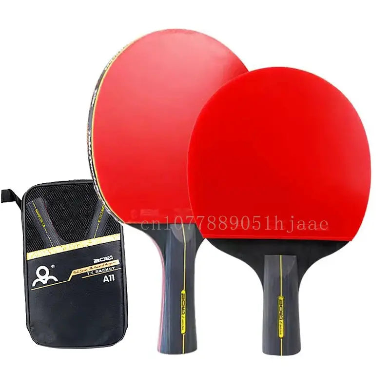 6 Star Table Tennis Racket Set 2 Pieces Professional Ping Pong Rackets Pimples In Rubber High Quality Blade Bat With Bag
