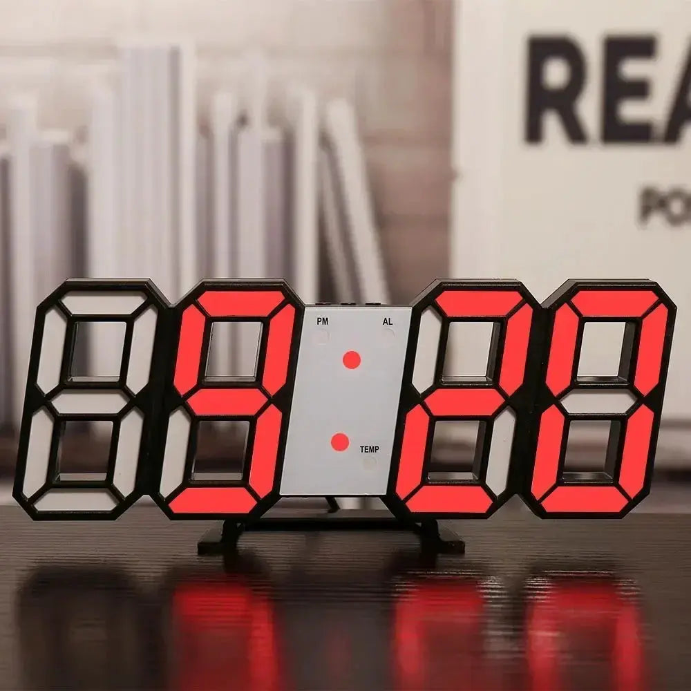 3D LED Digital Clock Wall Decoration With Night Mode For Bedroom Adjustable Electronic Room Decor Aesthetics