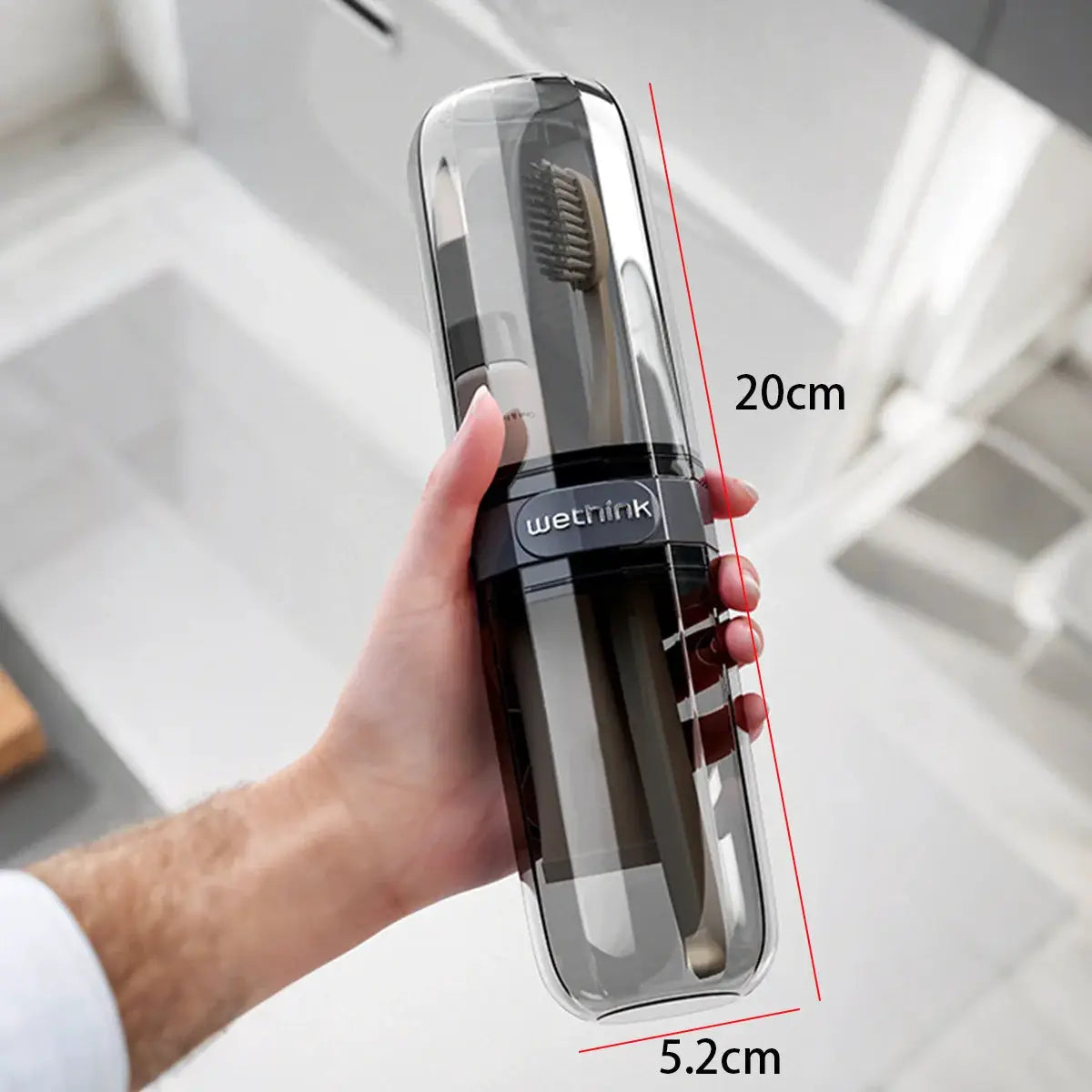 TrailGuard Portable Toothbrush And Toothpaste Case With Breathable Air Holes Keeps Bacteria Away For Travel