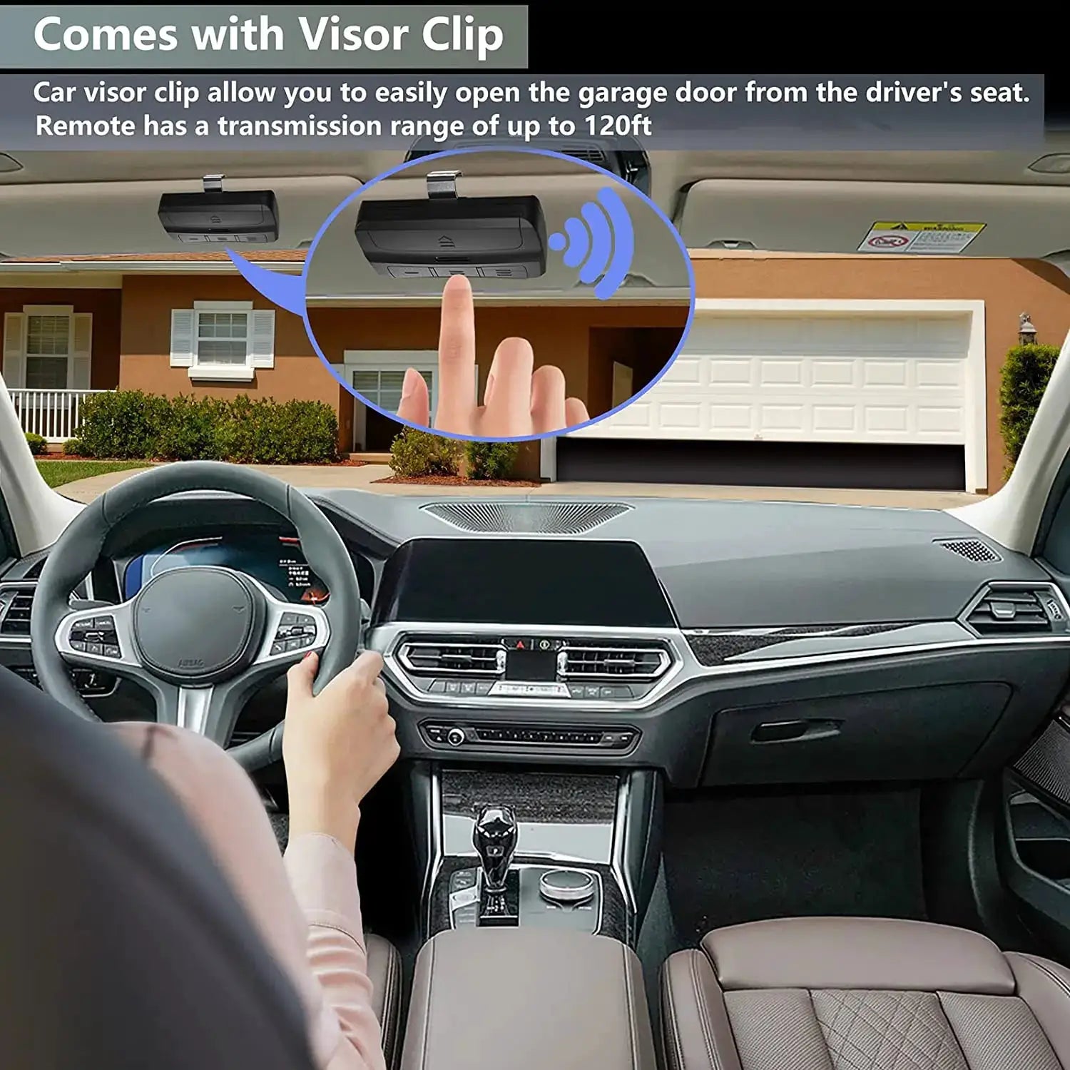 Simples Market universal gate remote with visor clip for garage doors; 3-in-1 multi-frequency 280-868MHz rolling code