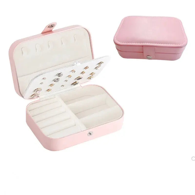 LuxCarry Portable Jewelry Storage Box For Travel Waterproof PU Leather Organizer With Large Capacity