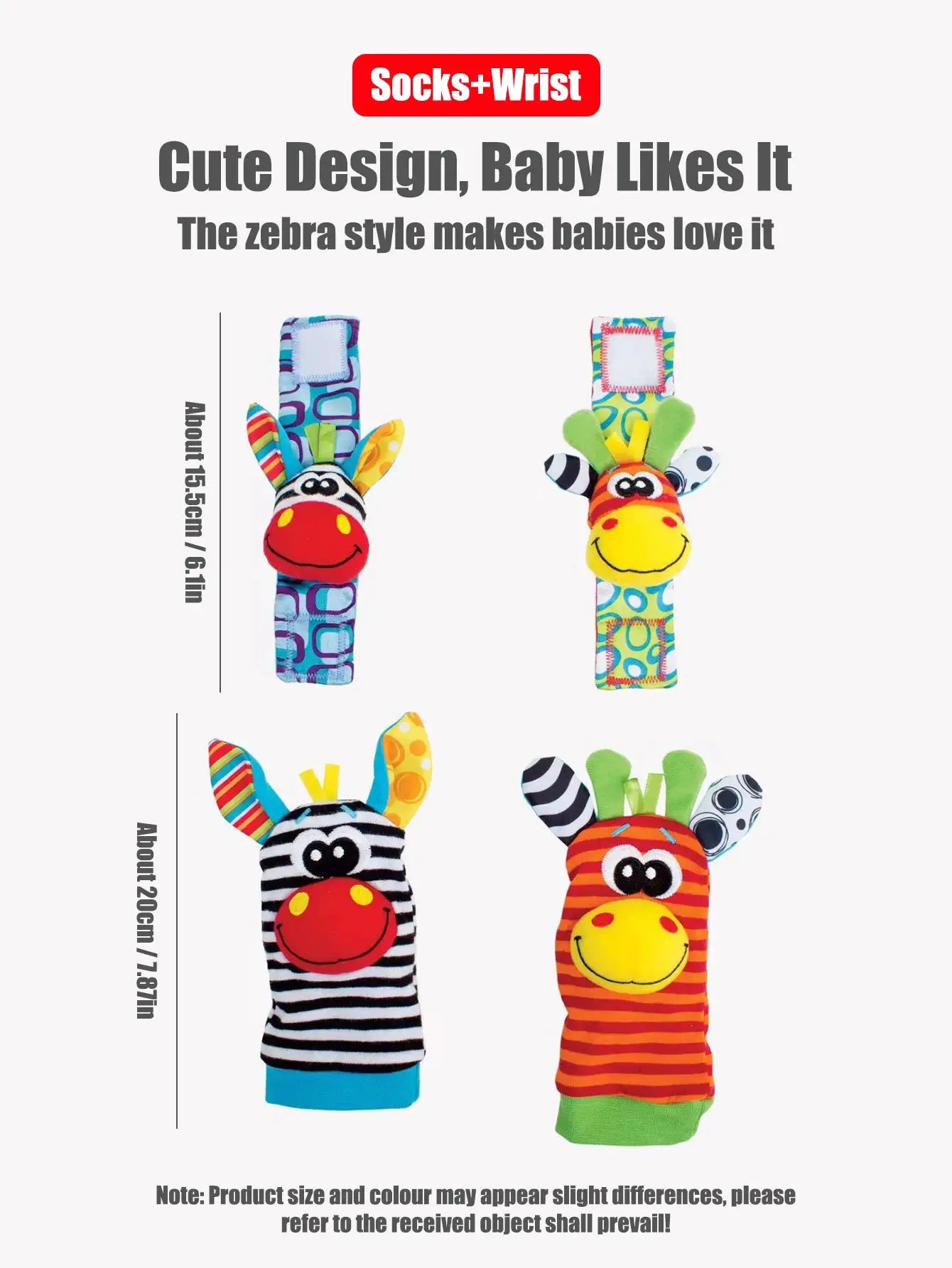 4 Piece Baby Wrist Rattle Socks Toys Set 0 To 12 Months Unisex Early Educational Development Cute Toddlers Sensory Gifts