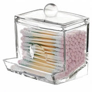 Acrylic Cotton Swab Ball Storage Box With Lid Large Capacity For Bathroom Transparent Container Jar Dispenser