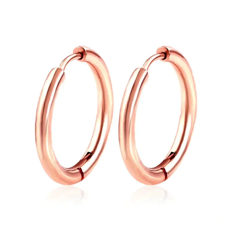Unisex Stainless Steel Small Hoop Earrings 10mm Thin Circle Hypoallergenic Cartilage Tragus Ear Piercing