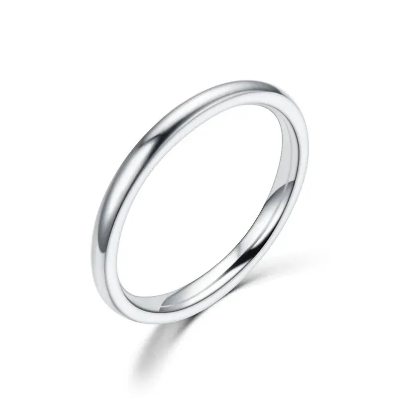 2mm Rose Gold Stainless Steel Ring For Women And Girls Minimalist Fashion Jewelry Gift