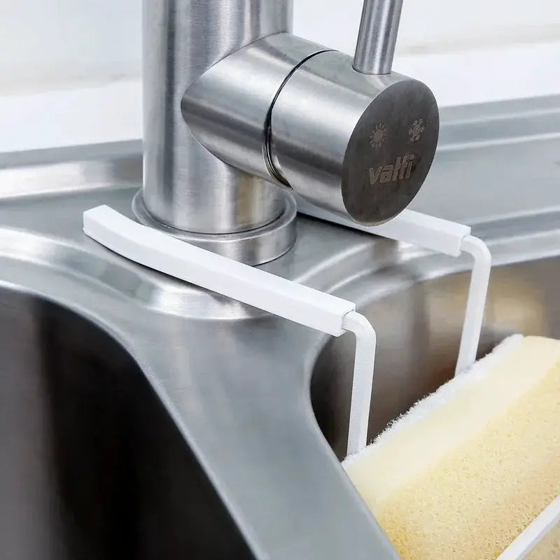 Metal Kitchen Sink Drying Holder Rack With Wall Sucker Sponge Storage Soap Stand And Dish Cloth Organizer