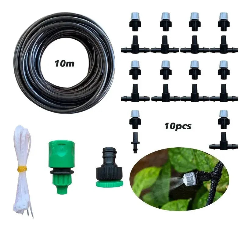 New 10 Meter Irrigation System With 10 Sprinkler Nozzles Sprayer Misting Fog Cooling For Garden Agricultural Use