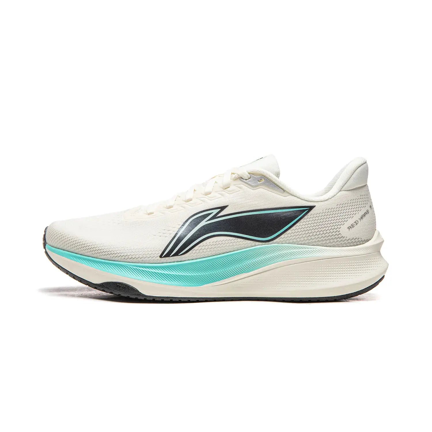 Li-Ning Red Hare 9 racing shoes, white upper with teal midsole, lightweight breathable foam