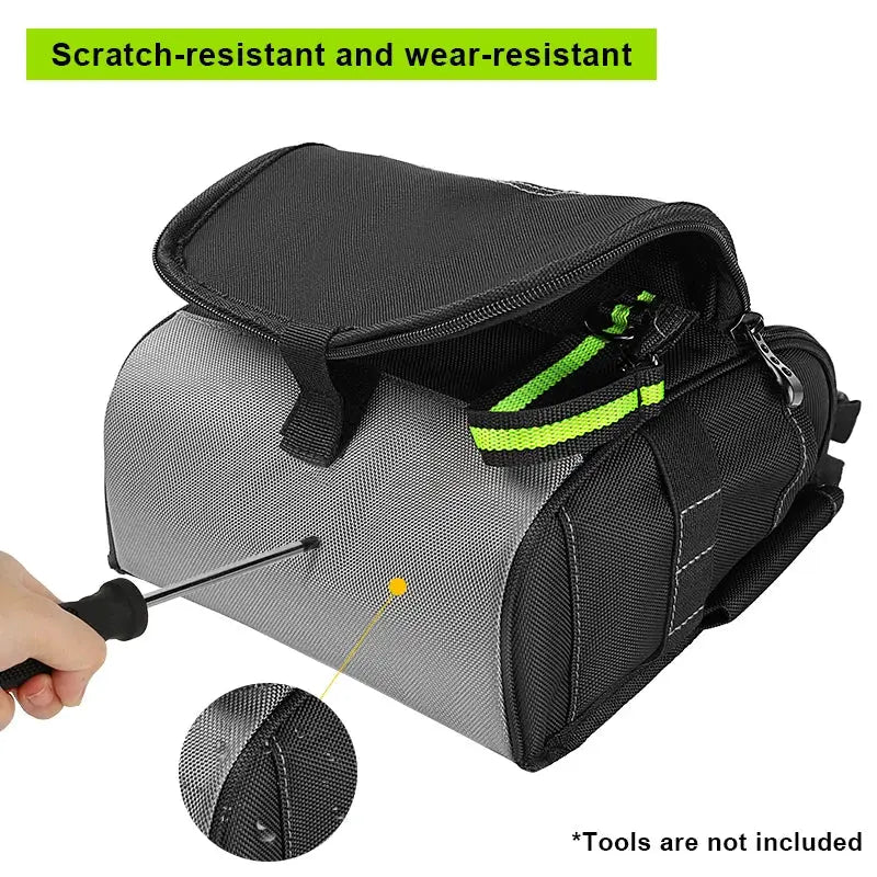 JAKAH Professional Electricians Tool Pouch with black-gray fabric and padded shoulder strap