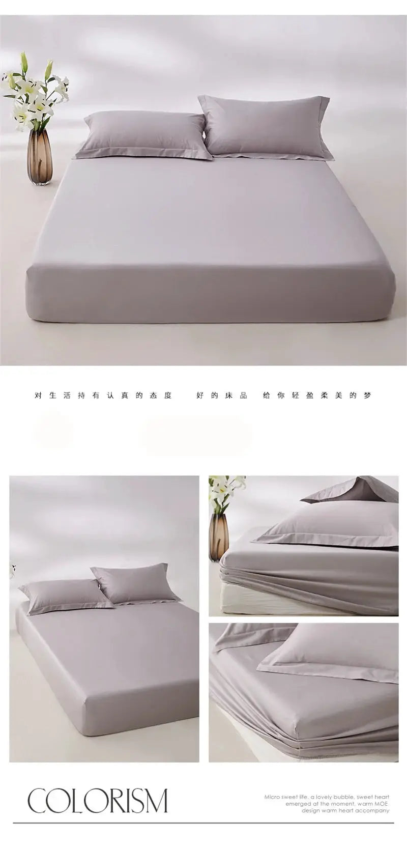 Fitted sheet, Simples Market 100% Egyptian cotton, 800TC grey with elastic non-slip edges for 140/160/200 cm beds
