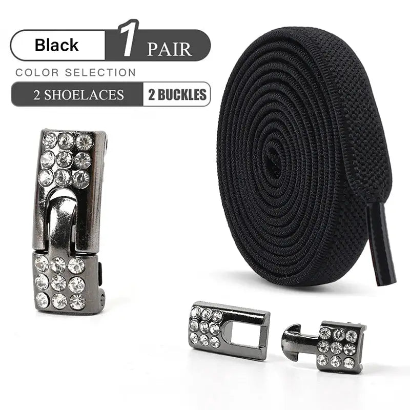 SparkLace No Tie Diamond Buckle Elastic Shoelaces For Kids And Adults Easy Slip On Convenience For Sports Casual Shoes