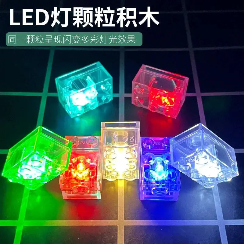 Rectangular 2x3 Building Block LED Light With Seven Color Transparent Illumination For Playroom Decor
