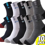Men's Cotton Socks Breathable Soft Comfort Middle Tube For Running And Sports With Letter Fashion Design Elastic