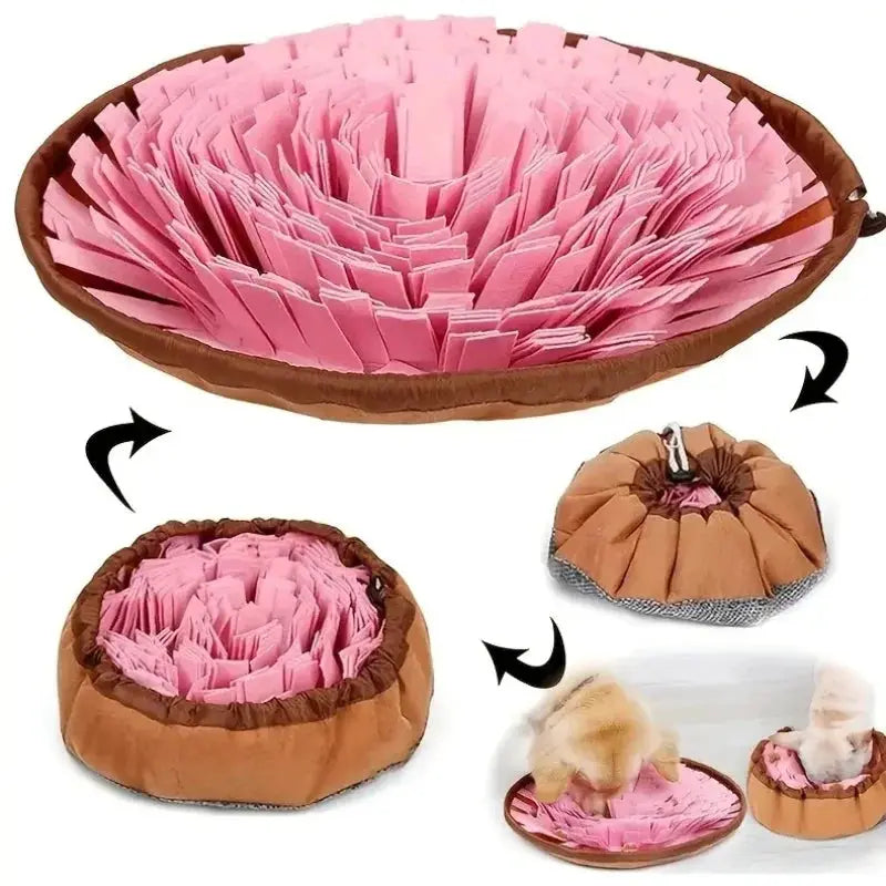 Washable Felt Pet Sniffing Pad Foldable Dog Slow Feeding Mat Toy For Mental Stimulation And Training
