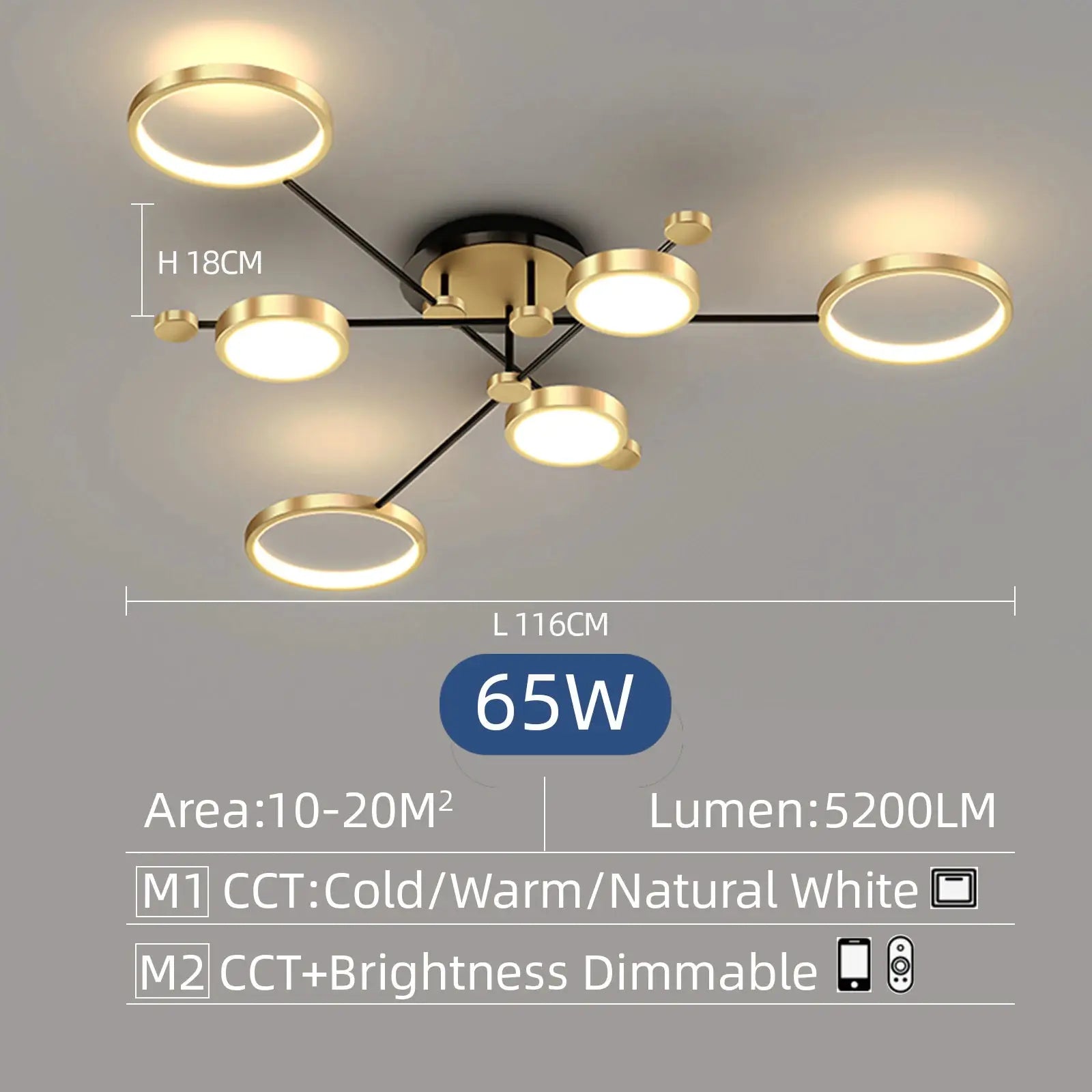 Simples Market New Modern LED Chandelier; gold ceiling hanging lamp with circular ring LED fixtures