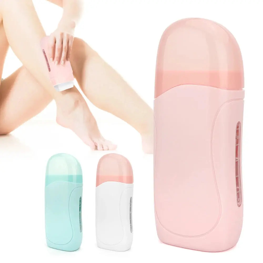 Unisex waxing heater kit with pink main unit and two mini warmers in mint and pink by Simples Market