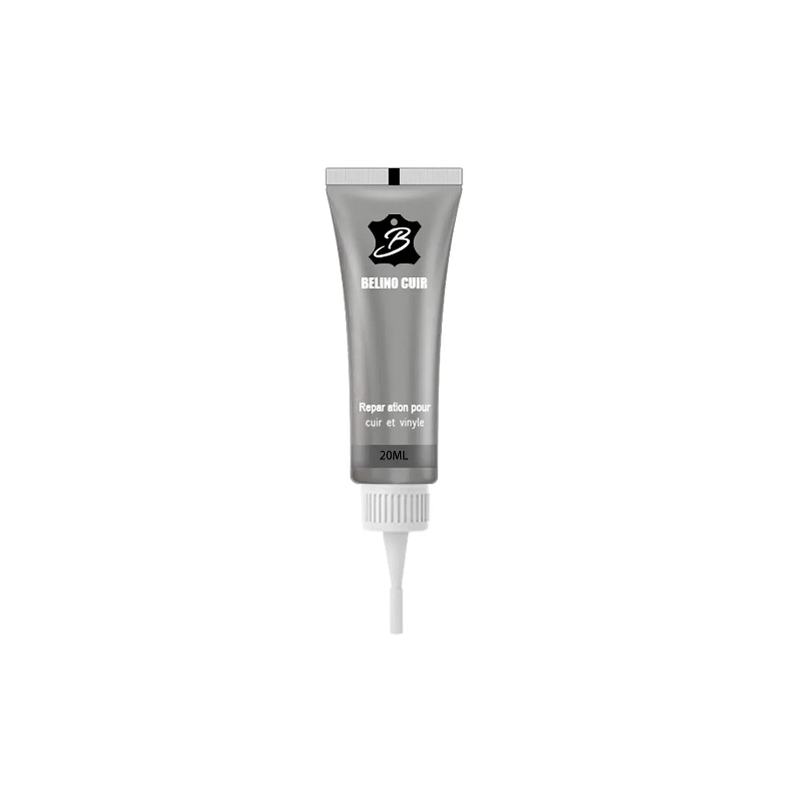 20ml leather repair paste tube by Belino Cuir; silver-gray tube for car leather restoration