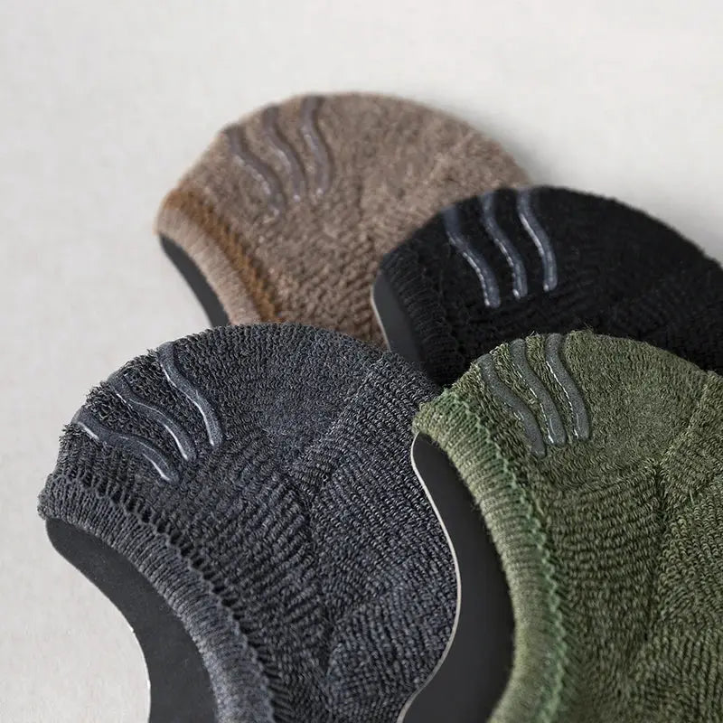 5 Pairs Mens Short Socks Cotton Breathable Ankle Low Cut Non Slip Casual Crew Socks For Summer And Autumn Wear