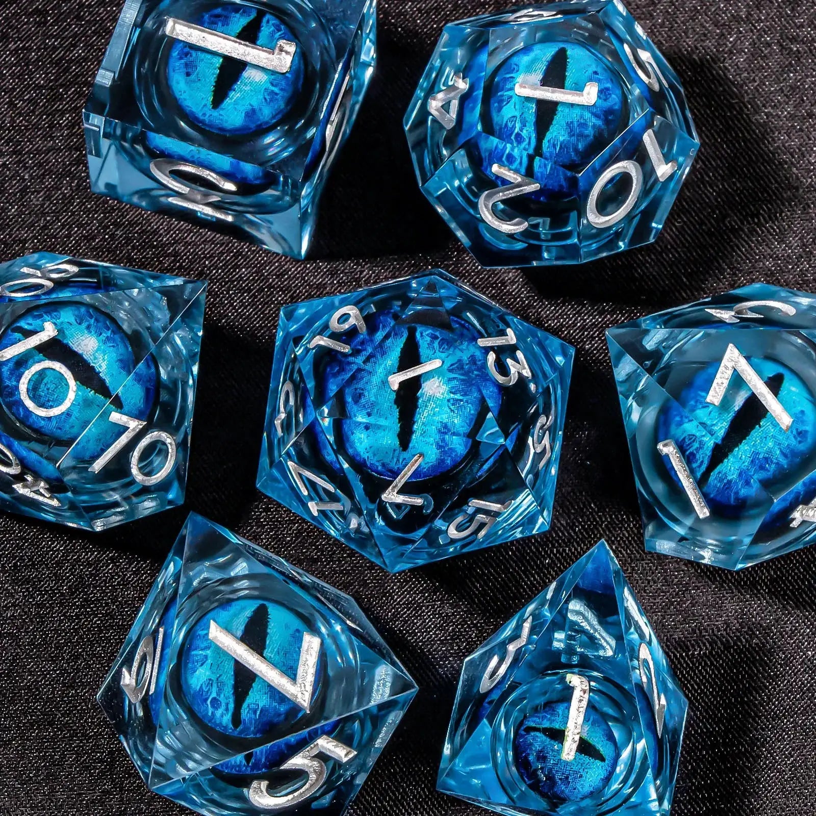 Liquid Core DND Dice Set With Sharp Edge Resin Dice For Dungeons And Dragons RPG D20 D12 D10 D8 D6 D4
