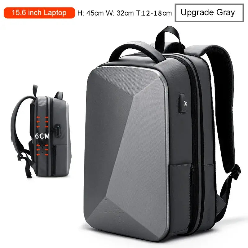 Laptop backpack gray with anti-theft waterproof design, ideal for school and business travel, everyday carry ready