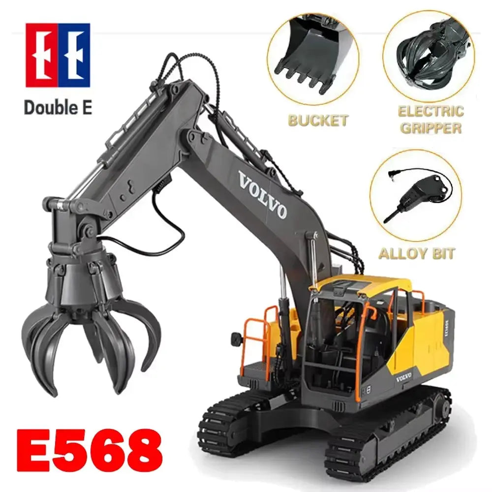 Double E E568 RC Excavator One Sixteenth Scale 17 Channel Crawler Truck Alloy Digger Remote Controlled Vehicle Gift