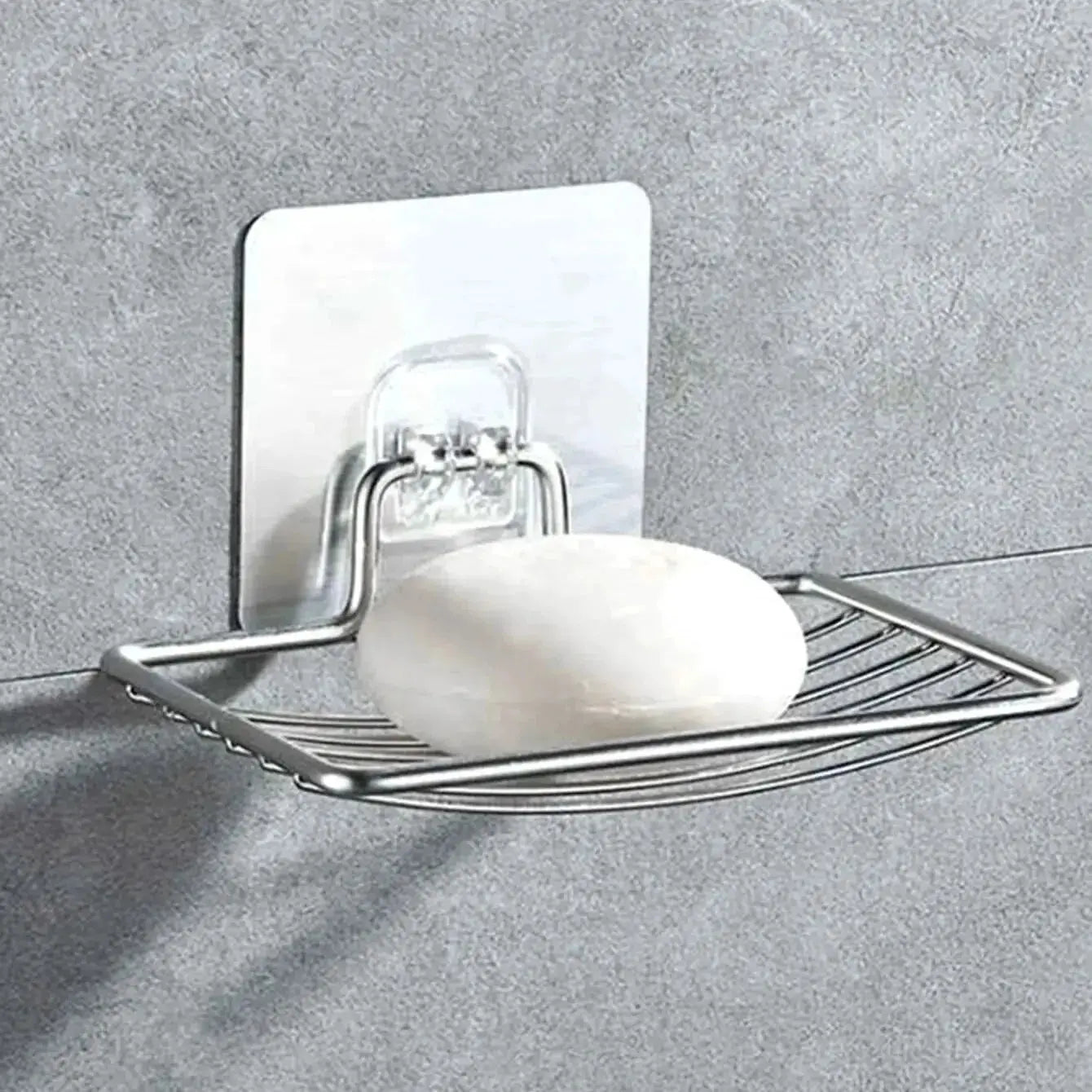 Stainless Steel Soap Rack Wall Mounted Single Layer Drain Punch Free Nail Free Bathroom Shelf