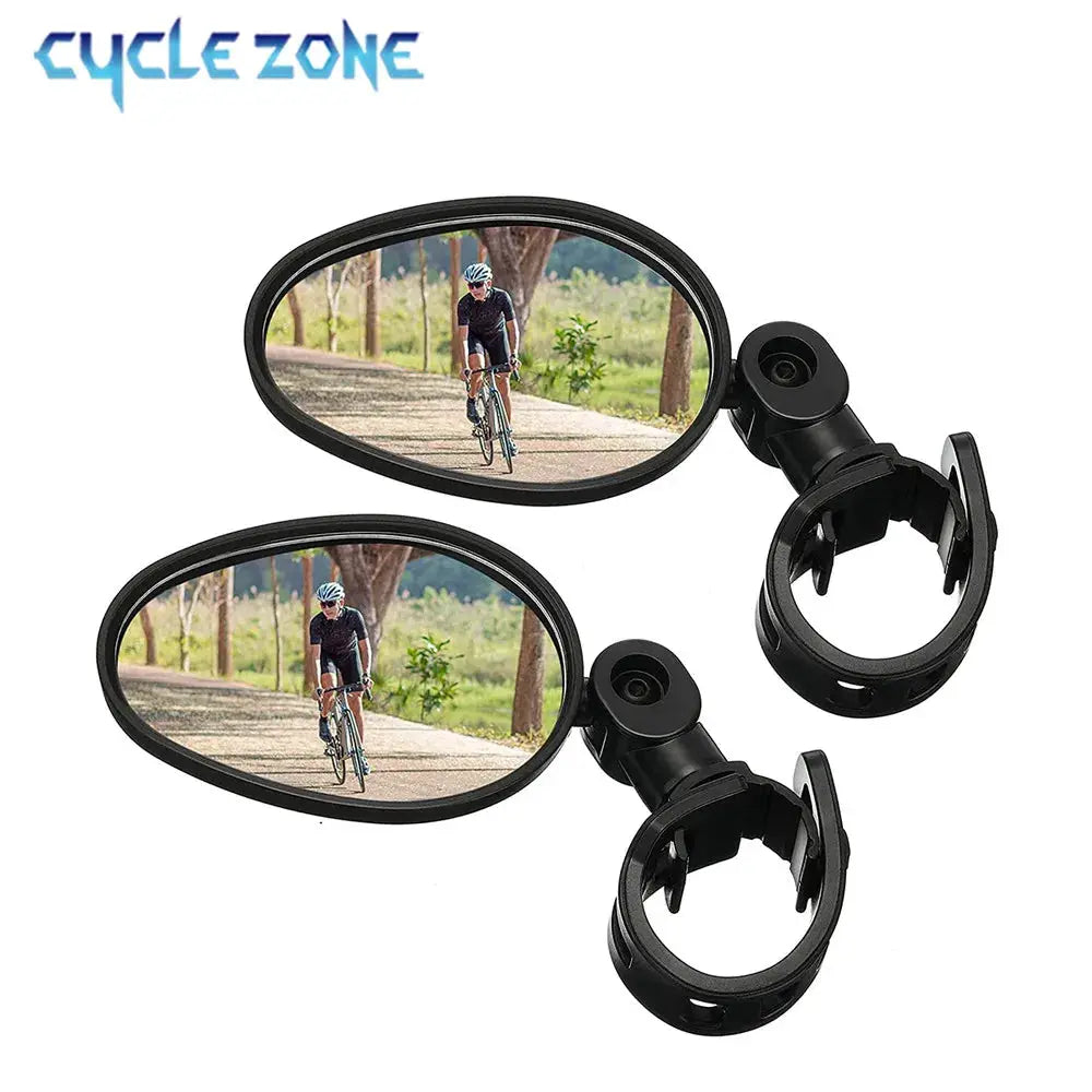 2 Piece Set Bicycle Rearview Mirrors 360 Degree Adjustable Rotatable Universal Handlebar Mount for MTB and Road Bikes