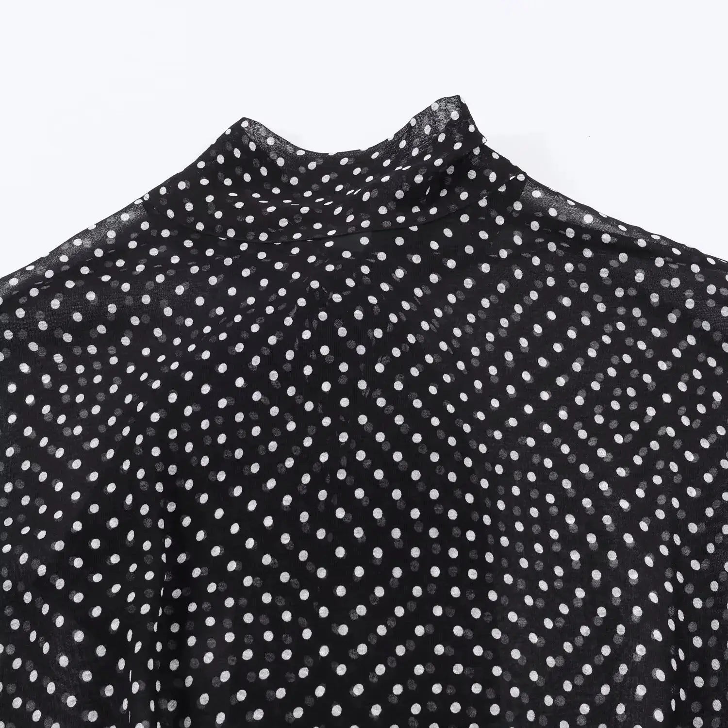 Polka Dot Two Piece Outfits For Women Bow Tie Blouse And Midi Skirt