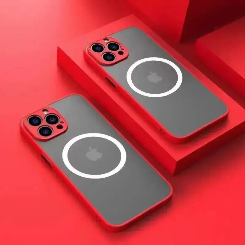 Luxury Matte Armor MagSafe Case For iPhone 16 15 14 13 12 11 Pro Max Mini XS XR Cover Protection