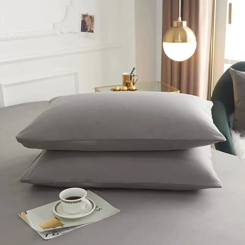 Simples Market fitted sheet, solid gray 100% polyester with elastic edge