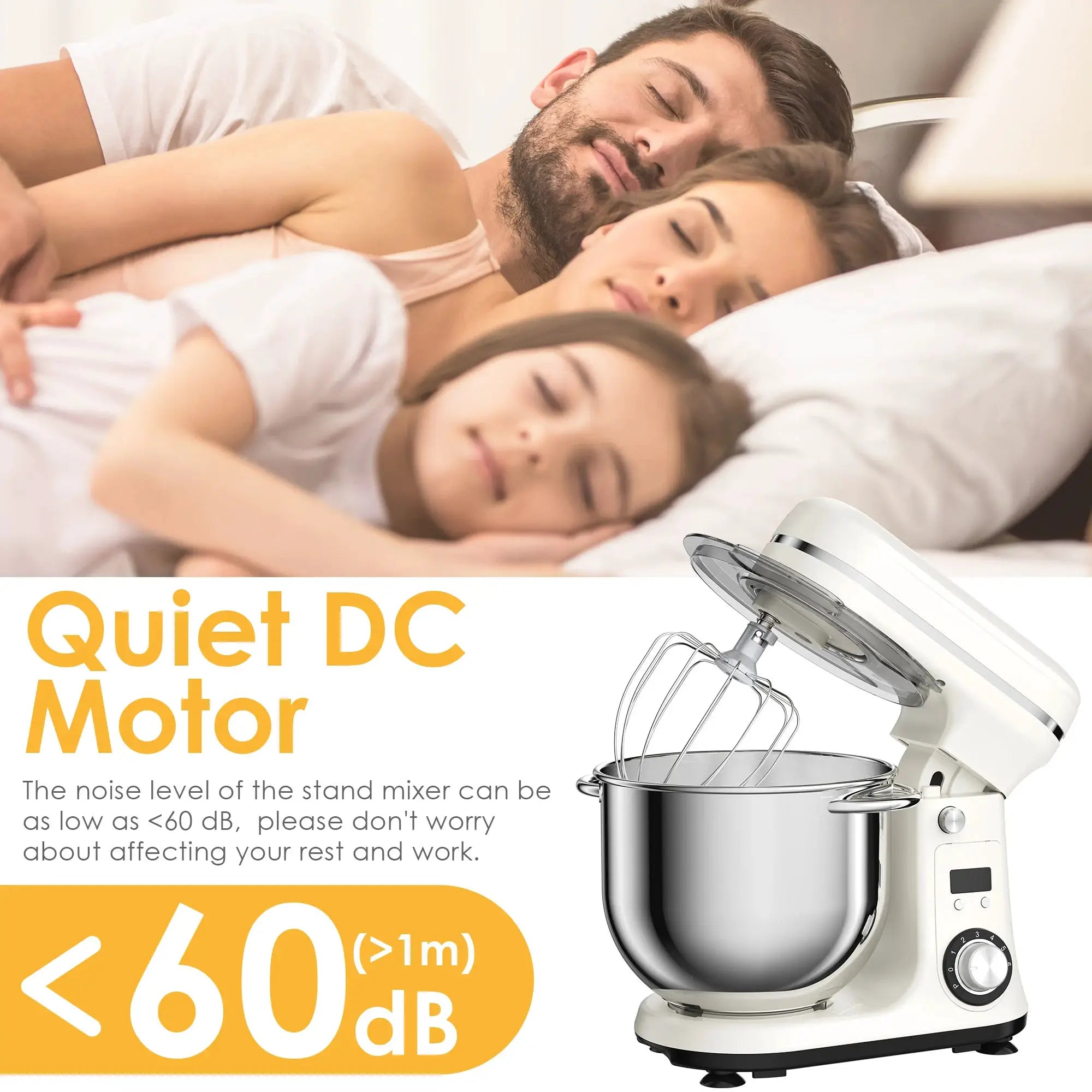 Biolomix Kitchen Stand Mixer 6 Speed 1200W 6L Dough Hook Wire Whip
