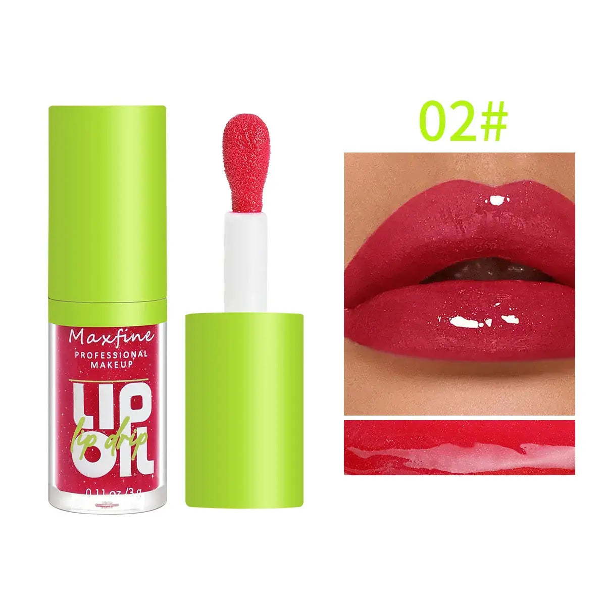 LuminaGlow Lip Gloss Waterproof Long Lasting Hydration Non Sticky Non Fading Formula Green Packaging
