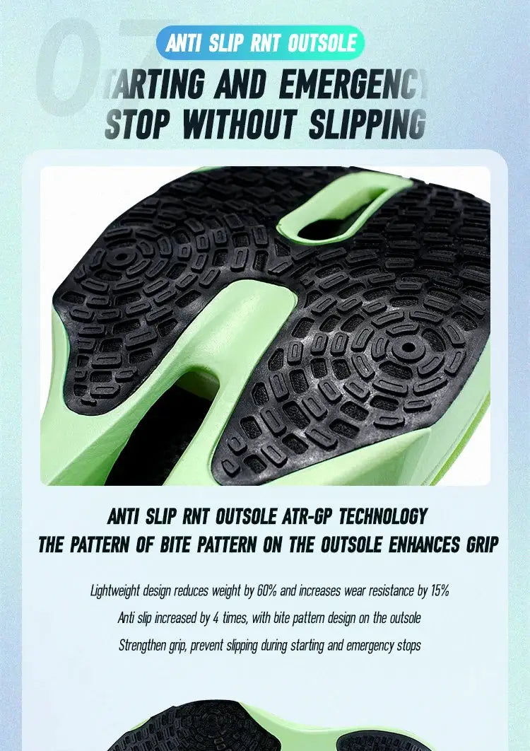 IRUNSVAN Carbon Fiber Running Shoes in lime green with anti-slip outsole grip