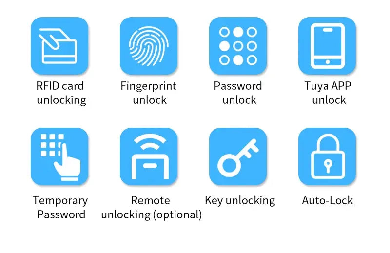Simples Market smart door lock with Tuya app Bluetooth, fingerprint and RFID unlocking