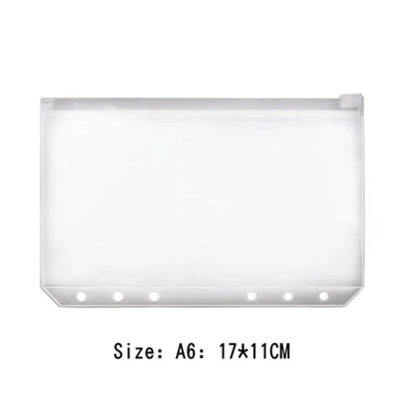 Simples Market transparent PVC binder pouch, A6 size (17×11 cm), 6-hole binder pocket