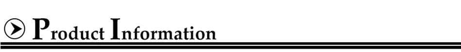 Product Information banner with black decorative lines.