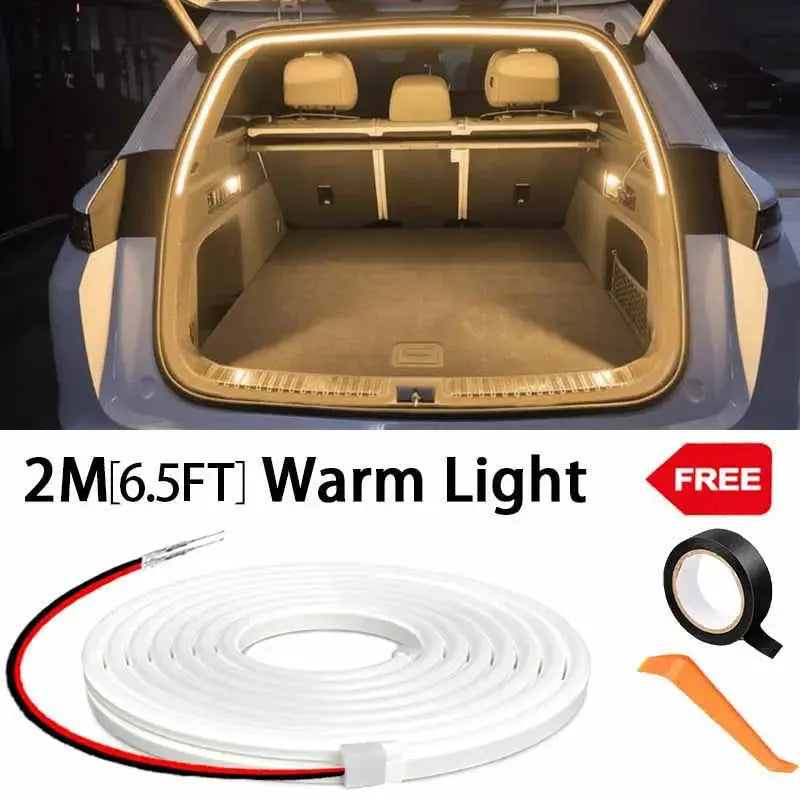 Car LED Trunk Lighting Strip With High Brightness Wiring Free Installation Automatic Sensing Tailgate Ambient Light