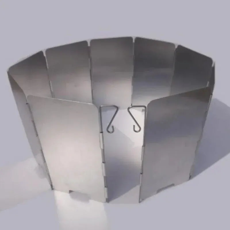 9 Plates Foldable Gas Stove Windshield Aluminium Alloy Wind Shield For Camping And Outdoor Cooking