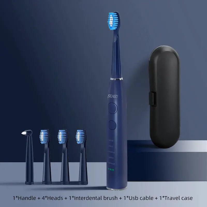 Seago Electric Toothbrush USB Rechargeable With 360 Days Battery Life And Advanced Acoustic Wave Cleaning Technology
