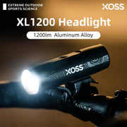 XOSS XL1200 Headlight 1200 Lumens Bike Light Waterproof Rechargeable Front Lamp Aluminum Ultralight