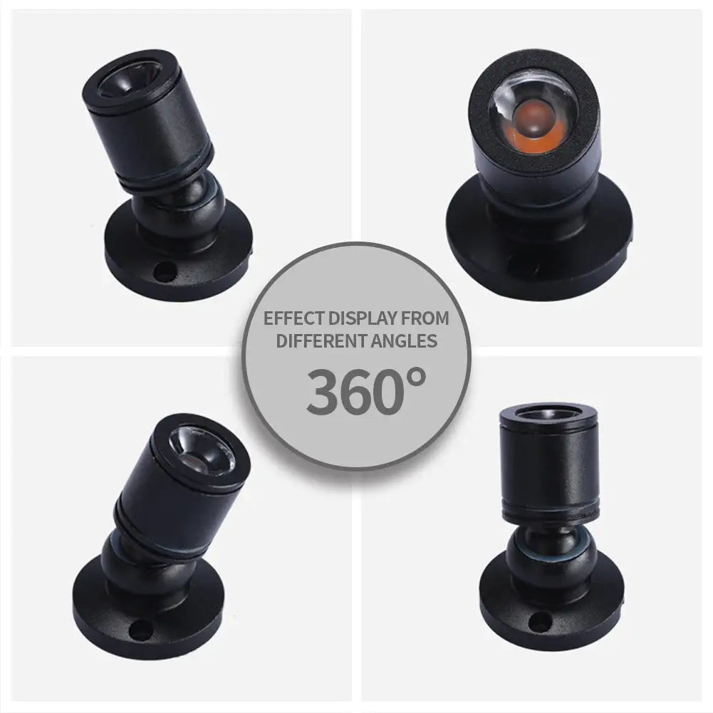 Dimmable USB 5V LED cabinet downlight by Simples Market, black cylindrical spotlight for display cases and shelves