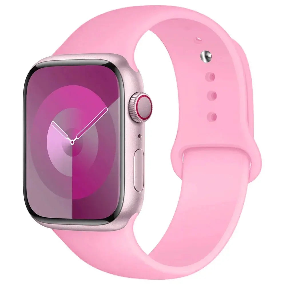 Simples Market silicone Apple Watch band, pink sport strap for 38–45mm models