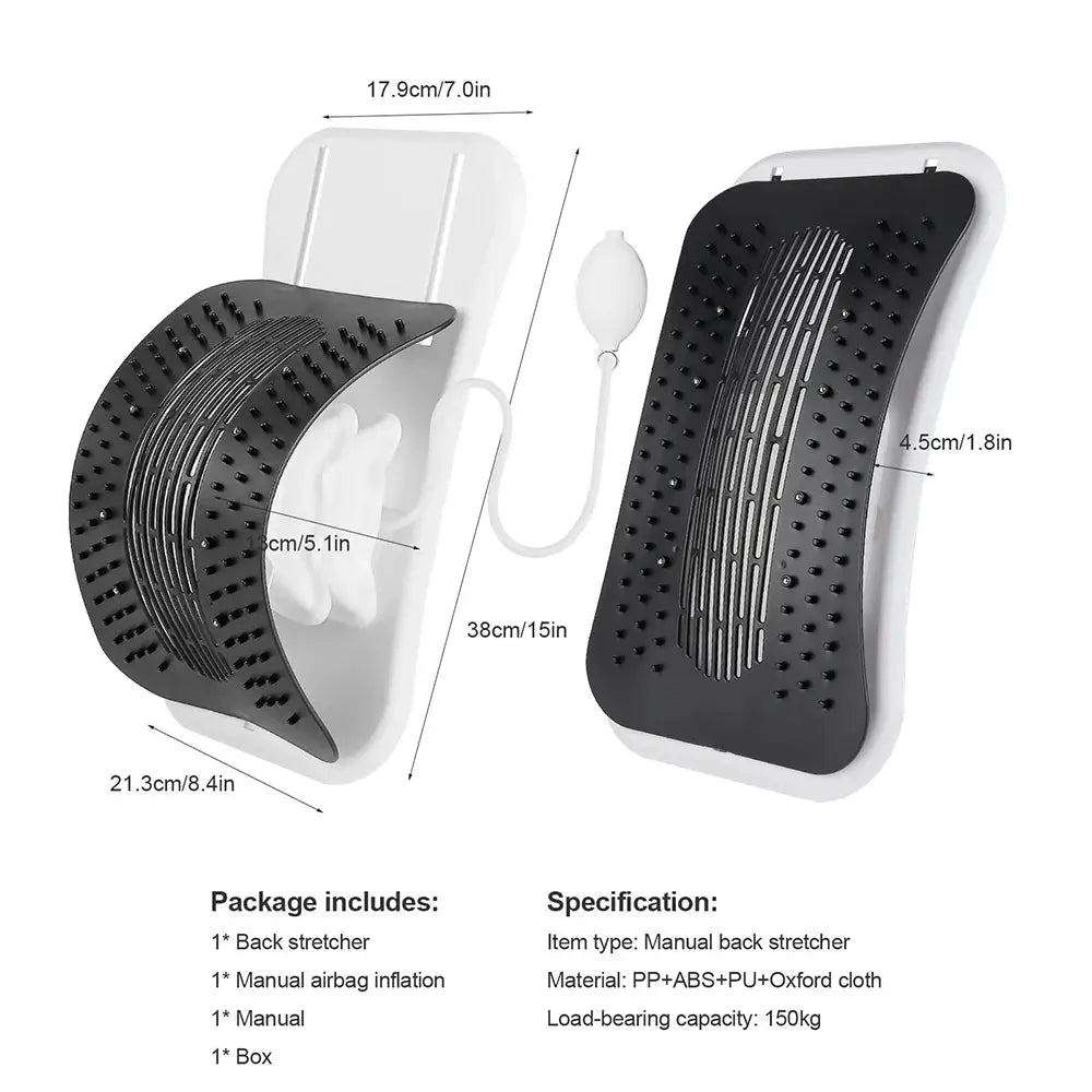 Foreverlily adjustable white-and-black back massager by Simples Market with inflatable airbag waist and neck support